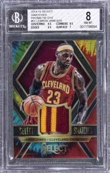 2014/15 Select Swatches "Prizms Tie Dye" #51 LeBron James Patch Card (#13/25) - BGS NM-MT 8